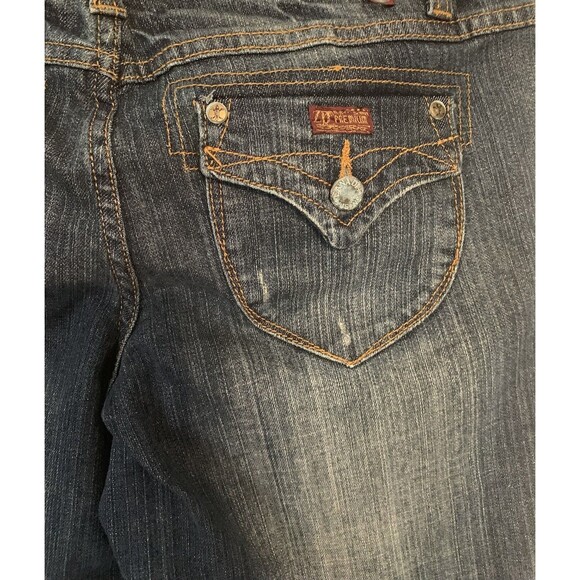 ZD Jeans Women’s Premium Size 13 Flare Blue Dark Denim Pockets Stretch Denim - Picture 4 of 13